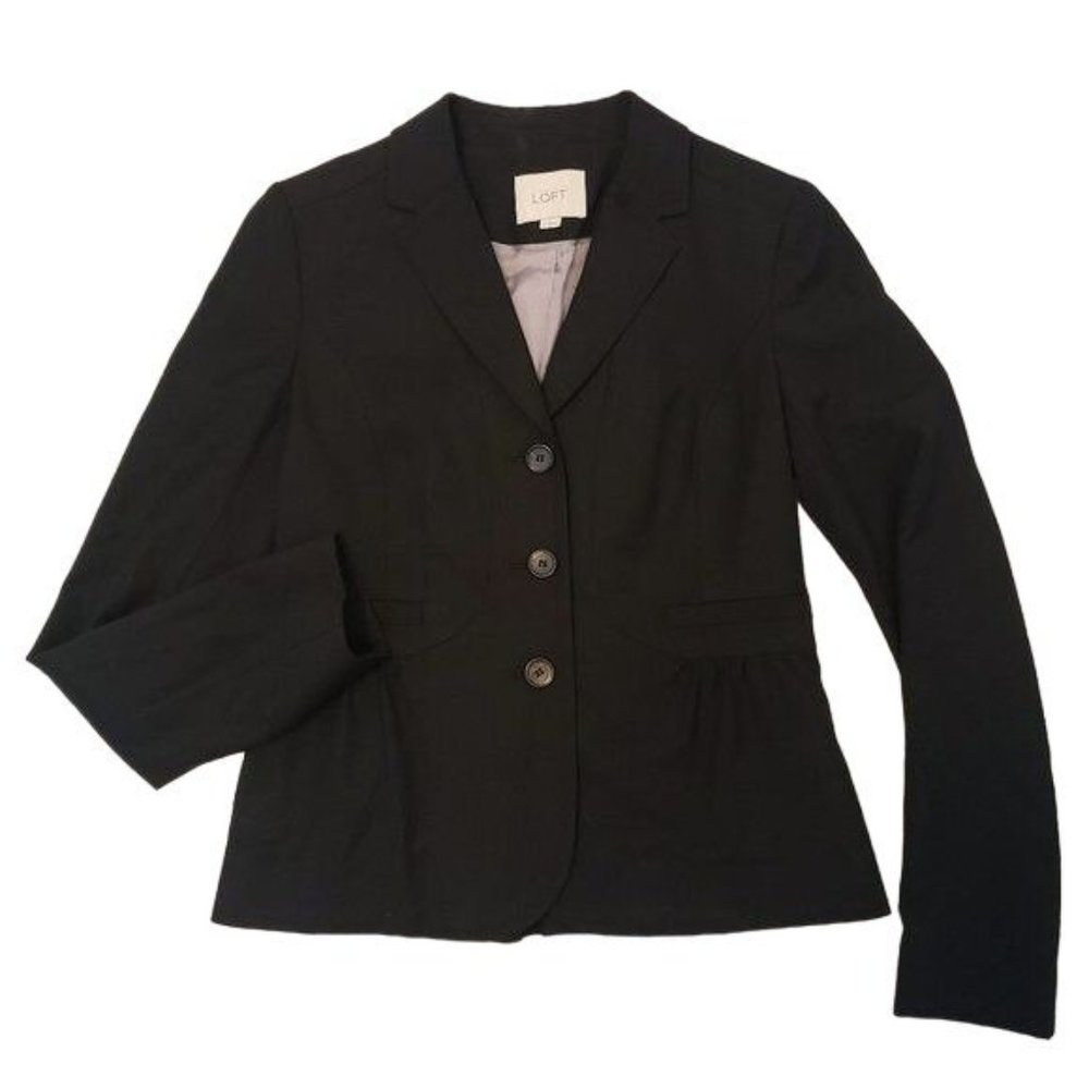 Ann Taylor LOFT, Black 3 button Blazer, Sz 2